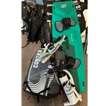 GET MORE SESSIONS!!!!-  This package is perfect for the Kiter learning in a lighter Wind area or the Experienced Kiter looking to catch more of those light wind days.  Includes-  2021 Cabrinha Contra 15 2022 Cabrinha 1X Trim lite Control Bar 2022  North Trace 145 or 155 light wind Twin tip  2022  North Flex Bindings - Fins and Grab Handle